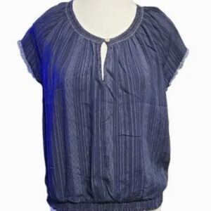 Carve Navy Lily Top Sz L